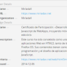 Desarrollo en HTML5, CSS y Javascript de WebApps, incuyendo móviles FirefoxOS